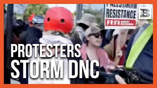 ProPalestinian Protesters Breach Security Barrier Outside the DNC [upl. by Arad324]