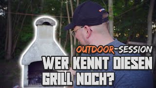 Grillen mit dem GRILLKAMIN  Unser Outdoor GARTENKAMIN im Einsatz am See 🐟🔥 [upl. by Kirshbaum]