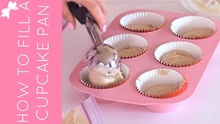 How To Fill A Cupcake Pan With Batter 4 Ways  Lindsay Ann Bakes [upl. by Sidoeht]