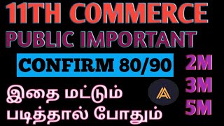 11th commerce public exam 2024important questions2M3M5M ARTS ACHIEVERS [upl. by Einahets]