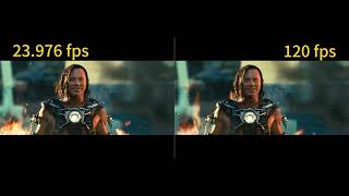 FPS Comparison  23976 fps VS 120 fps Visual Difference in Movie [upl. by Nassah]