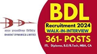 🤩💥BDL Recruitment 2024। Project Diploma Assistant। BDL Project Engineer Vacancy 2024। Jobs 2024 [upl. by Darum408]