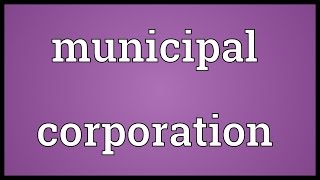 Municipal corporation Meaning [upl. by Neilla403]