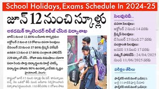 telangana school academic calendar 202425  TS School Holidays List In 2024  School holidays [upl. by Ocnarf]