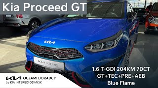 Kia Proceed GT MY2024 16 TGDI 204KM 7DCT wersja GT  TEC  AEB  PRE w kolorze Blue Flame  4K [upl. by Oilime224]