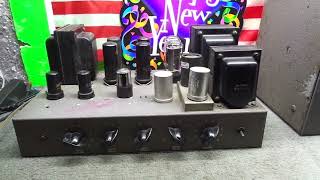 DEMO 2 VINTAGE EXECUTONE P12 TUBE MONOBLOCK AMP 4 6L6 TUBES FOR SALE [upl. by Ysnil]