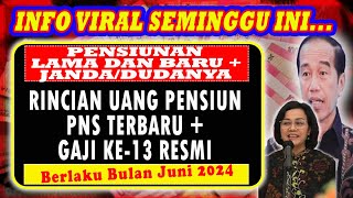 PENSIUNAN LAMA DAN BARU DAN JANDA DUDANYA  RINCIAN UANG PENSIUN PNS TERBARU DAN GAJI KE13 2024 [upl. by Adrahs]