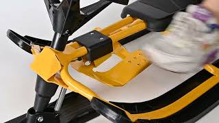 Snow Racer Sled Ski Slider with Steering Wheel Twin Brakes Snow Bike Sled  PHAT™ [upl. by Nnylakcaj592]