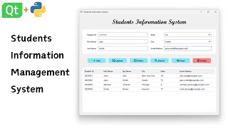 PyQt6 Programs  Students Information Management System Full Tutorial [upl. by Furlani]