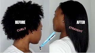 HOW TO STRAIGHTEN 4C NATURAL HAIR [upl. by Christen]