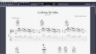 吉他譜 La Reine De Saba 莎巴女王 Guitar Pro 8 [upl. by Nahsyar825]