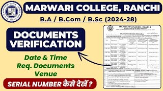 Marwari College Ranchi UG BABComBSc Document Verification  Date amp Time Released [upl. by Eba763]