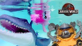 MERPONIES MEET MOSASAURUS Jurassic World Deep Dive Submarine Unboxing [upl. by Verna]