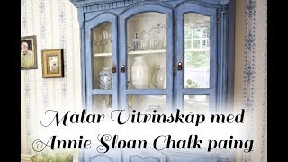 Målar vitrinskåp med Annie Sloan Chalk Paint Greek Blue [upl. by Yrrum]