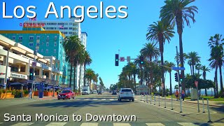 Los Angeles CA  4K HDR  Relaxing Ride driving Santa Monica blvd to Downtown LA [upl. by Harbed]