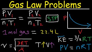 Gas Law Problems Combined amp Ideal  Density Molar Mass Mole Fraction Partial Pressure Effusion [upl. by Babs977]