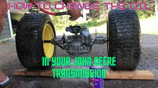 How to change your oil in your Differential  transaxle  Transmission John Deere Lawn Tractor [upl. by Ange319]