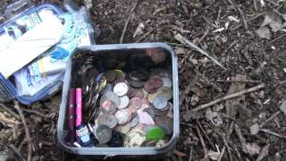 REAL TREASURE in a geocache Fantastic idea for a cache [upl. by Lorelei]