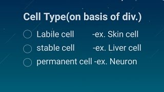 labile cell stable cellpermanent cellon the basis of division of cell [upl. by Sadonia]