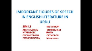 Figures of Speech in English Literature  In Hindi or Urdu  Simile Metaphor Oxymoron Euphemism [upl. by Shulem]