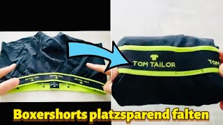 Boxershorts platzsparend falten  Männer Unterhosen falten  Unterhosen richtig falten Wäsche falten [upl. by Eilrak]