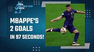 Kylian Mbappé scores backtoback goals for France to tie the 2022 FIFA World Cup final  FOX Soccer [upl. by Odelle]