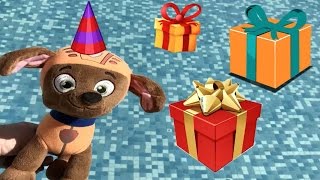 Patrulla canina español FIESTA DE CUMPLEAÑOS EN LA PISCINA CON CAJAS Y REGALOS SORPRESA PARA ZUMA [upl. by Erdnaed713]