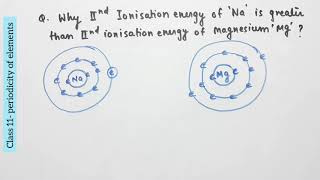 Why 2nd ionisation enthalpy of sodium is greater than the 2 nd ionisation enthalpy of Magnesium [upl. by Abram]