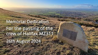 Halifax MZ311 Memorial Dedication Ceremony  Cleeve Common 26082024 [upl. by Boony]