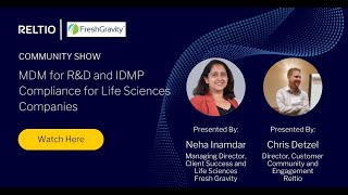 MDM for RampD and IDMP Compliance for Life Sciences Companies [upl. by Melly]