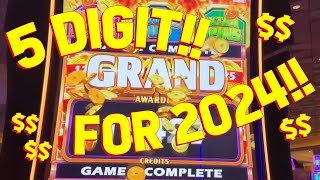 5 DIGIT GRAND HANDPAY FOR 2024 with VegasLowRoller on Fang Bian Pao and Cash Ultra88 Slot Machine [upl. by Rambert]