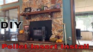 Pellet Stove Insert Installation  Self Install  DIY [upl. by Boorman640]