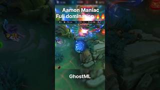 Aamon Maniac full domination mlbbshorts maniac aamon mobilelegends mlbb [upl. by Iveel267]