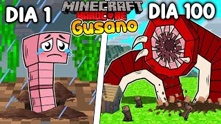 🐛Sobreviví 100 DÍAS siendo un GUSANO en Minecraft HARDCORE [upl. by Oberheim]