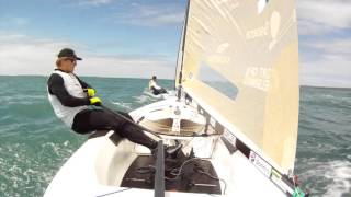 Tapio Nirkko FIN218 in the 2015 Finn Gold Cup Medal Race in Takapuna [upl. by Tallie]