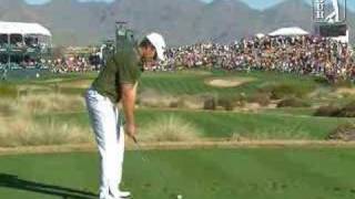 aaron baddeley  golf swing  down the line  stack and tilt [upl. by Eekram]