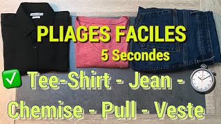 ASTUCES FACILES POUR PLIER ET RANGER SES VÊTEMENTS ET GAGNER DE LA PLACE DANS SON DRESSING  TUTO [upl. by Nylireg473]