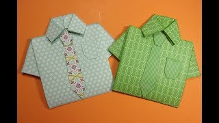 Fun Fold Shirt and Tie Card Great Fathers Day or BDay Card [upl. by Kalbli]