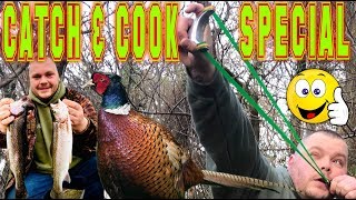 CATCH amp COOK WEEKEND CATAPULT SHOOTING TROUT FISHING HUNTING SURVIVAL BUSHCRAFT [upl. by Rudolph]