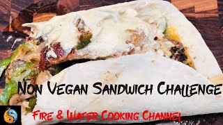 Bratwurst Bacon and Beef Non Vegan Sandwich Challenge [upl. by Whitehurst]