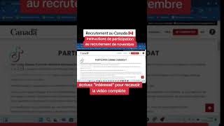 INSTRUCTIONS DU RECRUTEMENT DE NOVEMBRE 2024 AU CANADA 🇨🇦 [upl. by Cyprio]