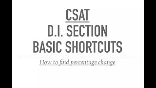 CSAT SERIES FOR UPSC  IAS  Data Interpretation Shortcuts 3 Percentage Change [upl. by Alaehcim813]