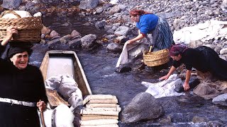 LAVADO DE LA ROPA en el río y el uso de CENIZA para su limpieza Así era la COLADA antiguamente [upl. by Akemihs]