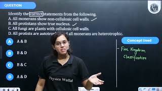 Identify the correct statements from the following A All monerans show noncellulosic cell wal [upl. by Nariko]