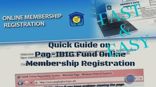 How to get MDF online  pag ibig registration online 2021 [upl. by Netsirt209]