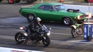 H2R Kawasaki vs 900hp Muscle Car  drag racing [upl. by Eleets]