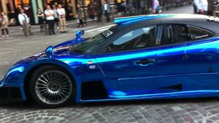 Insanely loud blue chrome Mercedes CLKGTR in Tokyo Turn volume MAX [upl. by Lustig]