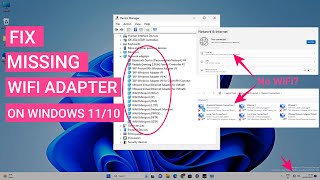 Fix WiFi Adapter Missing In Windows 1110  Get Back Wireless Adapter [upl. by Aivon]