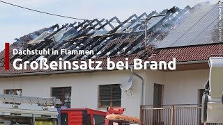 Elf Feuerwehren bei Dachstuhlbrand auf einem Bauernhof in St Martin im Mühlkreis im Einsatz [upl. by Ailbert226]