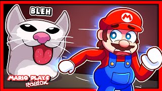 Mario Plays ROBLOX ESCAPE BLEH CAT 😝 [upl. by Cawley]